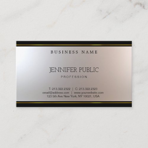 Beautiful Unique Modern Glamour Silver Gold Fine Business Card