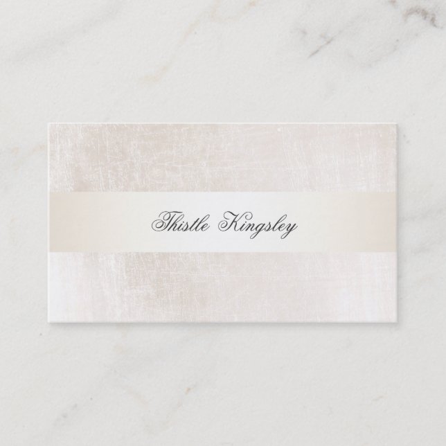 Beautiful Upscale Faux Stain Stripe Ivory Business Card (Front)