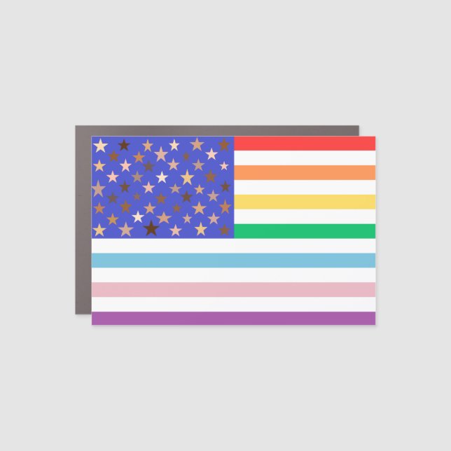 Beautiful USA Flag Car Magnet (Front)