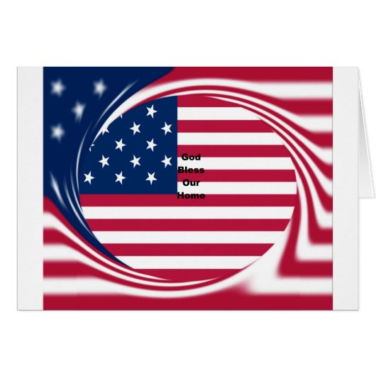 Beautiful USA Flag God Bless Our Home (Front Horizontal)