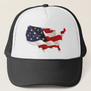 Beautiful USA Flag Map Hat