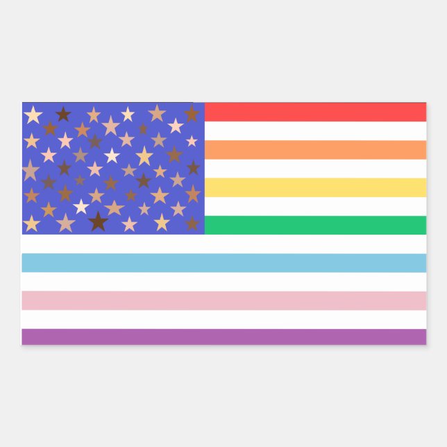 Beautiful USA Flag Rectangular Sticker (Front)