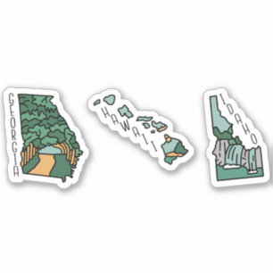 BEAUTIFUL USA STATES LANDSCAPE POSTCARD SET STICKER