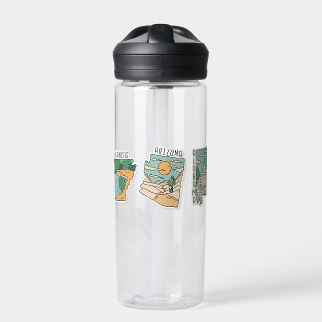 BEAUTIFUL USA STATES LANDSCAPE POSTCARD SET  WATER BOTTLE (Front)