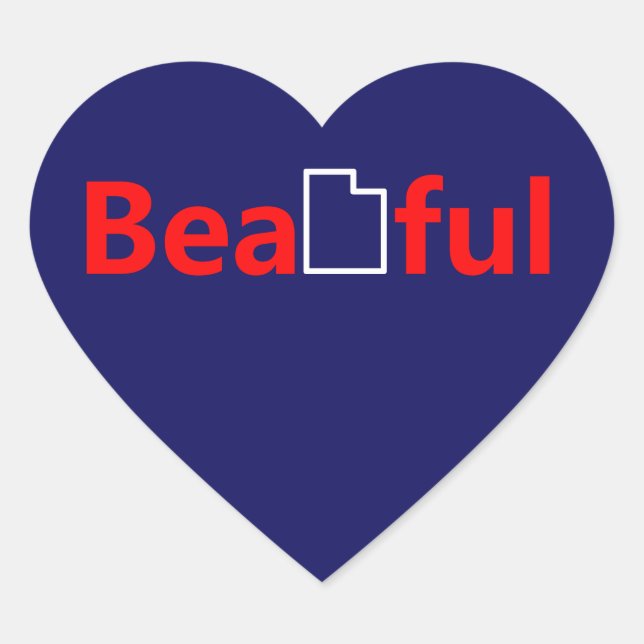Beautiful Utah Heart Sticker (Front)