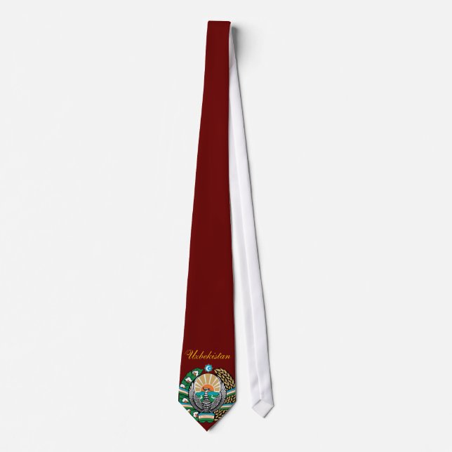 Beautiful Uzbekistan Flag Neck Tie (Front)
