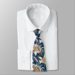 Beautiful Valentine Gifts For Men Lilies Flower Neck Tie