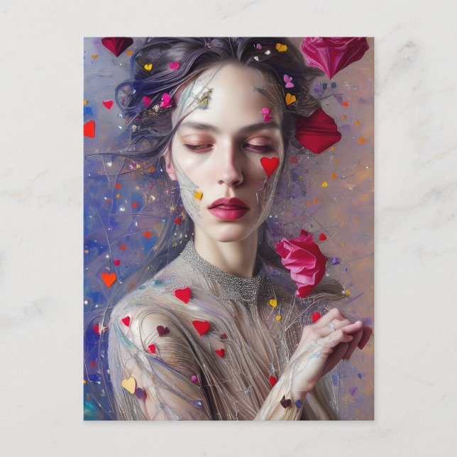 Beautiful Valentine Goddess Postcard (Front)