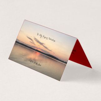 Beautiful Valentine's Card sunset over lake design