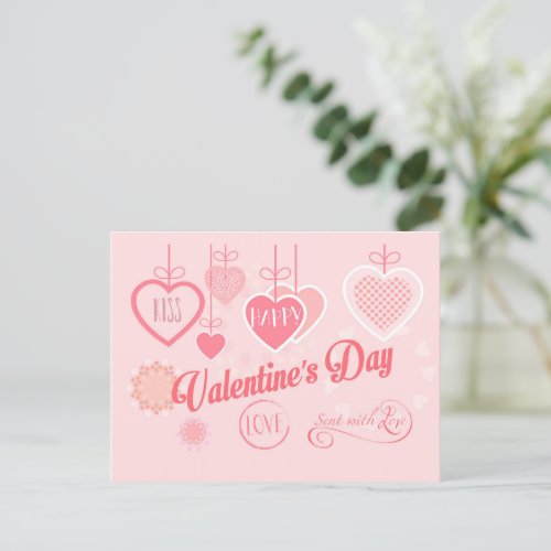 Beautiful Valentines Day Modern design Boho Holiday Postcard