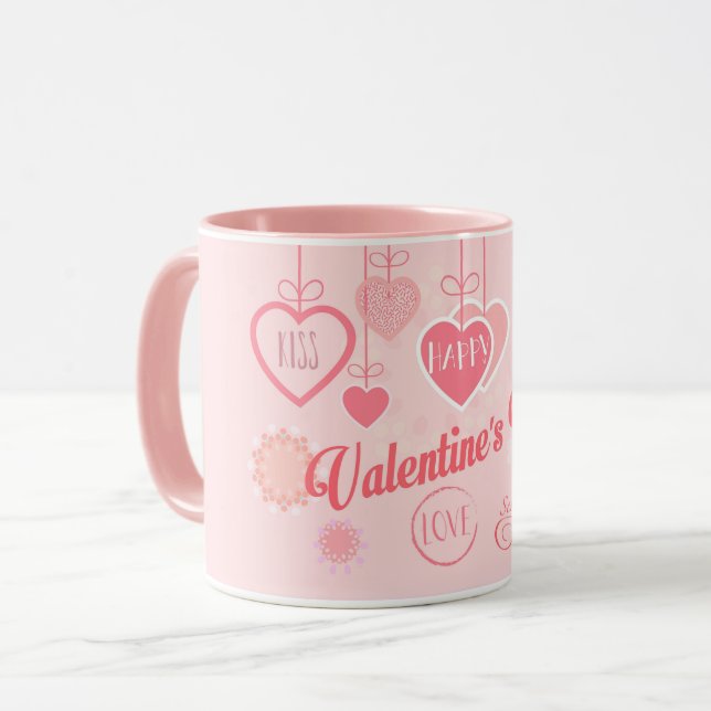 Beautiful Valentine's Day Modern design Boho Mug (Front Left)