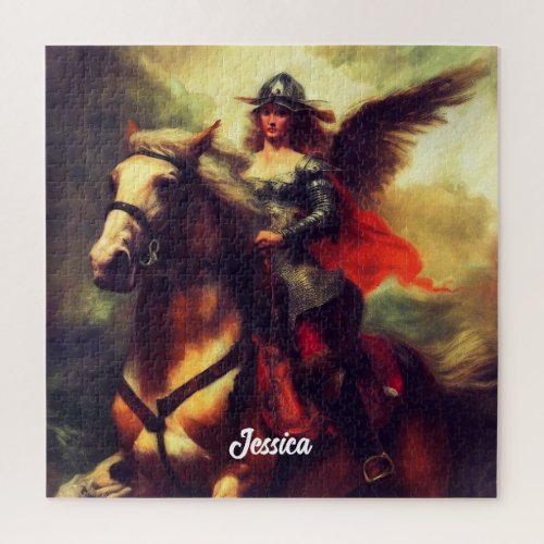 Beautiful Valkyrie on Horseback Jigsaw Puzzle