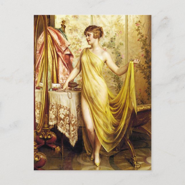 Beautiful Vanitas vintage postcard (Front)