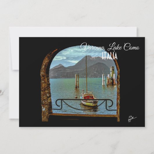 Beautiful Varenna Italy Boat Photo Postcard (Front)