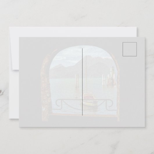 Beautiful Varenna Italy Boat Photo Postcard (Back)