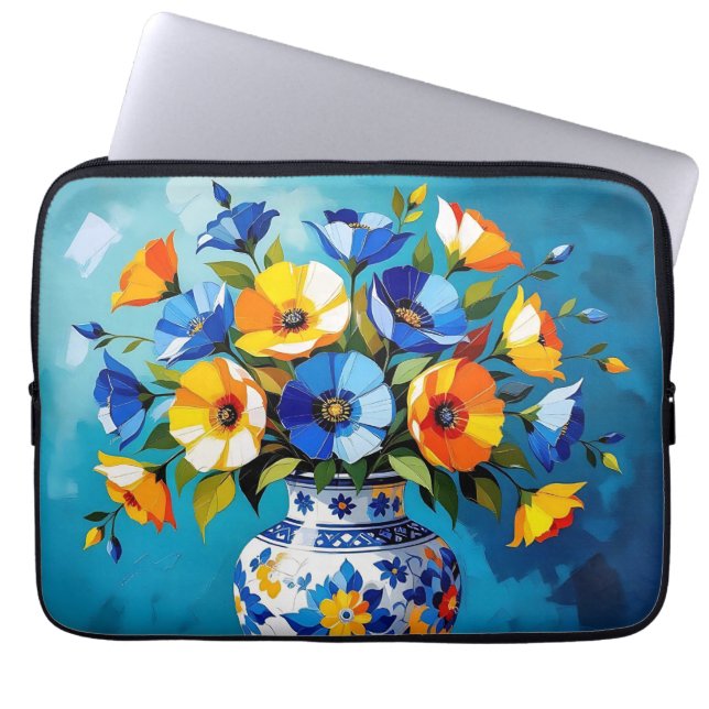 Beautiful Vase of Flowers  Laptop Sleeve (Front)