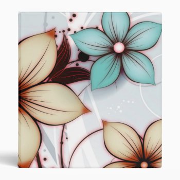 Beautiful Vector Love Flowers 3 Ring Binder by nonstopshop at Zazzle