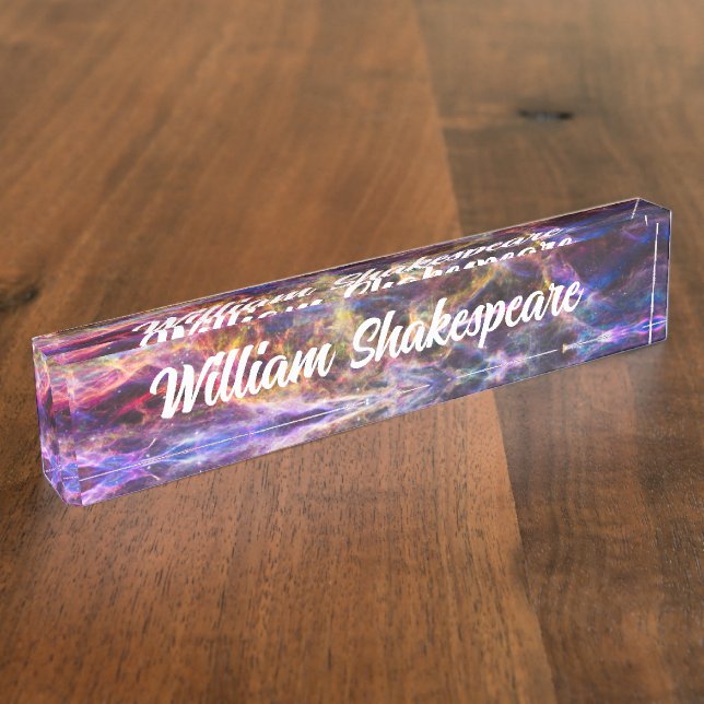 Beautiful Veil Nebula Desk Name Plate (Side)