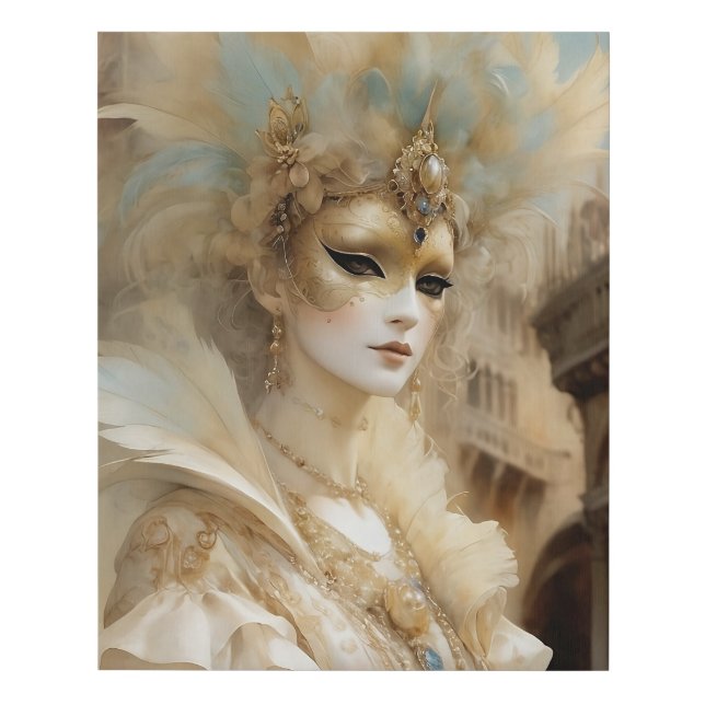 Beautiful Venice Carnival Mask Faux Canvas Print (Front)