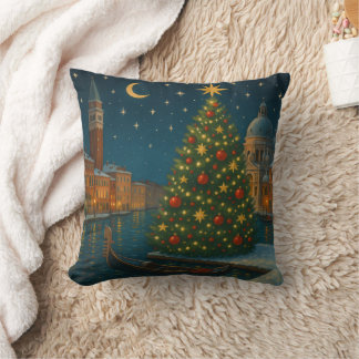 beautiful venice christmas throw pillow