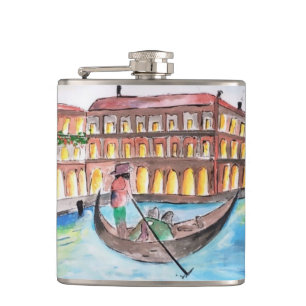 Beautiful venice hand painted flask