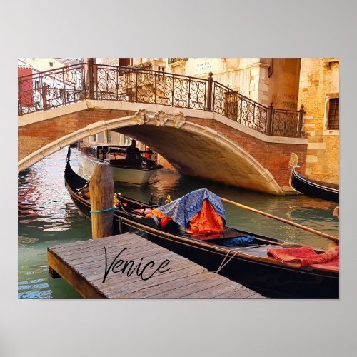 Beautiful Venice Italy Canal Boat Travel Poster