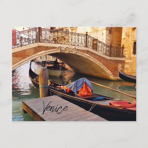 Beautiful Venice Italy Canal Travel Postcard
