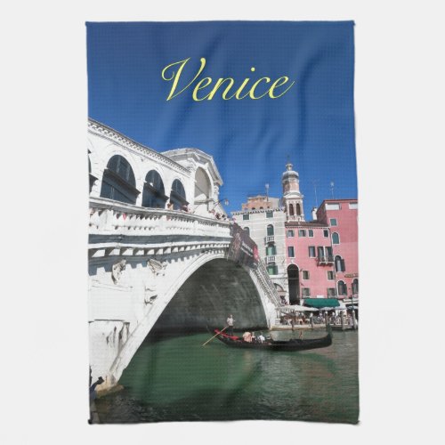 Beautiful Venice Rialto Bridge Kitchen Towel
