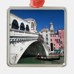 Beautiful Venice, Rialto Bridge Metal Ornament
