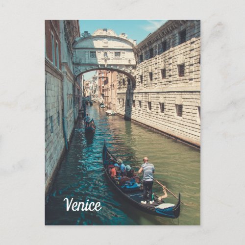 Beautiful Venice with Gondola Scene Postcard