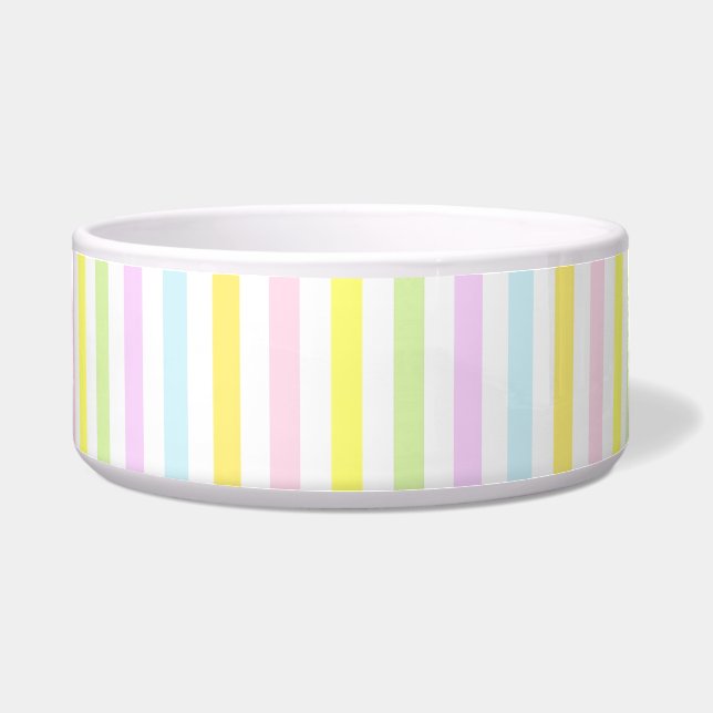 Beautiful Vertical Stripes in Pastel Colors Bowl (Front)