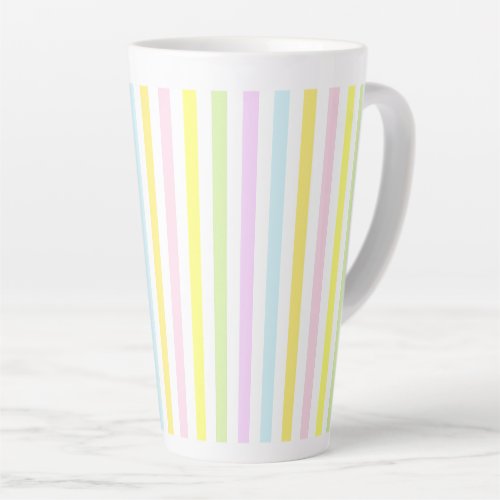 Beautiful Vertical Stripes in Pastel Colors Latte Mug