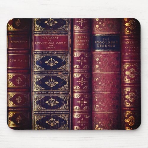 Beautiful Very Old Book Spines Mouse Pad