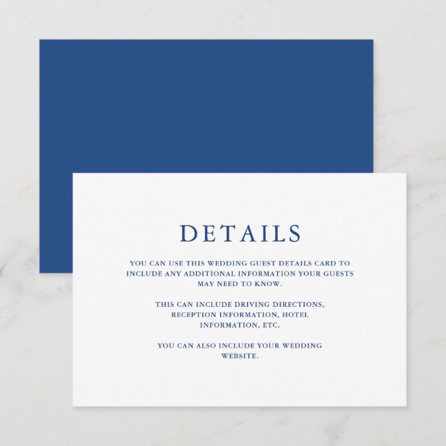 Beautiful Vibrant Blue Wedding Guest Detail (Front/Back)