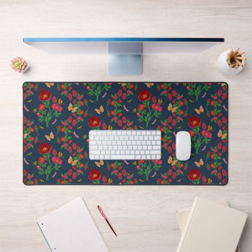 Beautiful Vibrant Colorful Poppy Flower Desk Mat