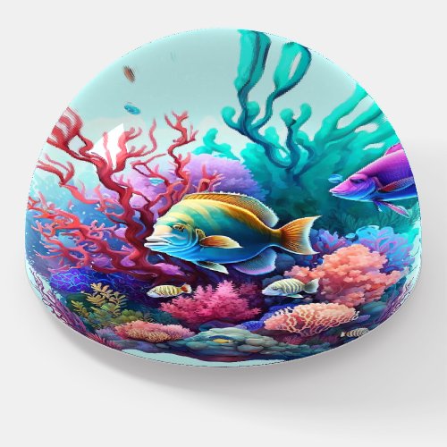 Beautiful Vibrant Coral Reef Graphic Print Paperweight