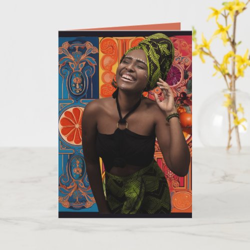 Beautiful Vibrant Creative African Lady Birthday Card