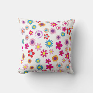 Beautiful Vibrant Flowers Throw Pillow