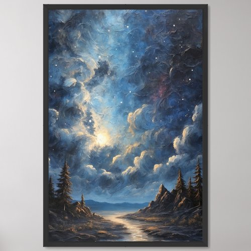 beautiful vibrant nature river painting framed art