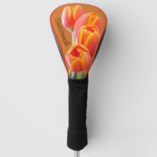 Beautiful Vibrant Orange Tulip Custom Name