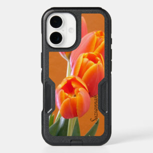 Beautiful Vibrant Orange Tulip Photo Template iPhone 16 Case