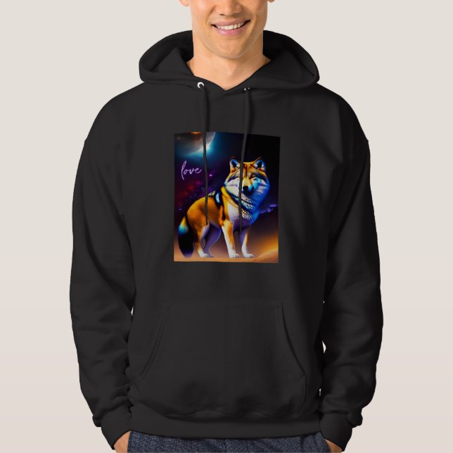 Beautiful Vibrant Wolf Nature s Beauty  1 Hoodie (Front)