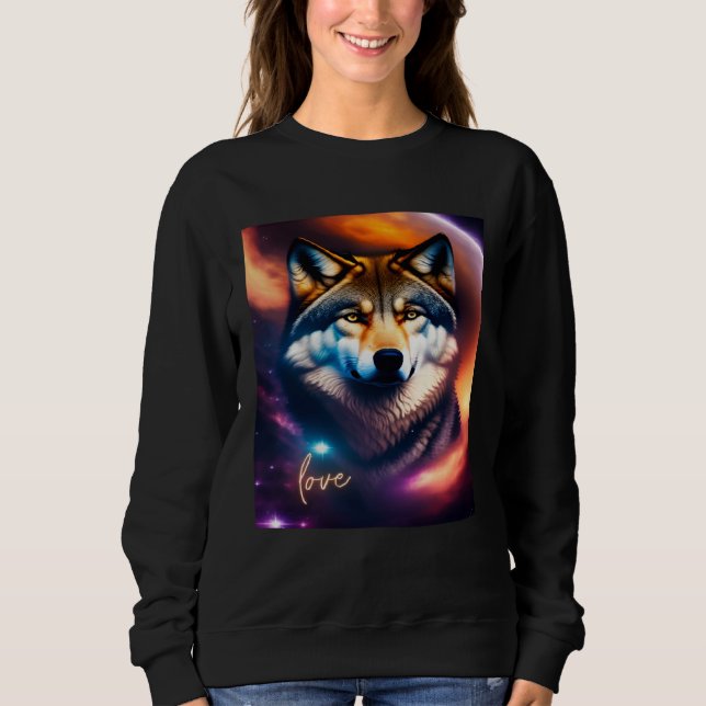 Beautiful Vibrant Wolf Nature s Beauty  4 Sweatshirt (Front)