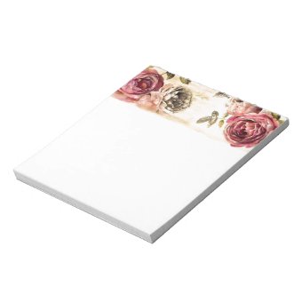 Beautiful Victorian Floral Painting Notepad | Zazzle