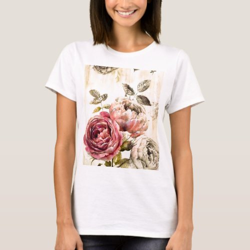 Beautiful Victorian Floral Painting T_Shirt