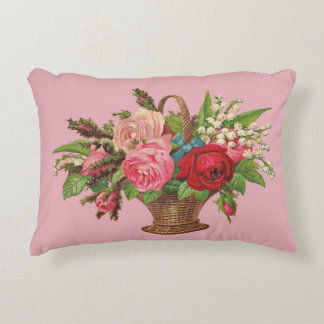 beautiful Victorian flower basket Accent Pillow
