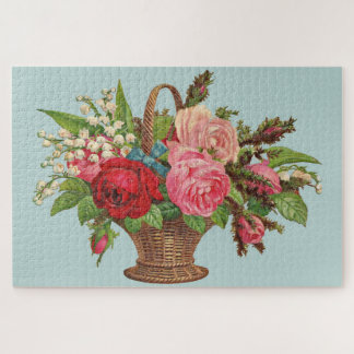 beautiful Victorian flower basket Jigsaw Puzzle