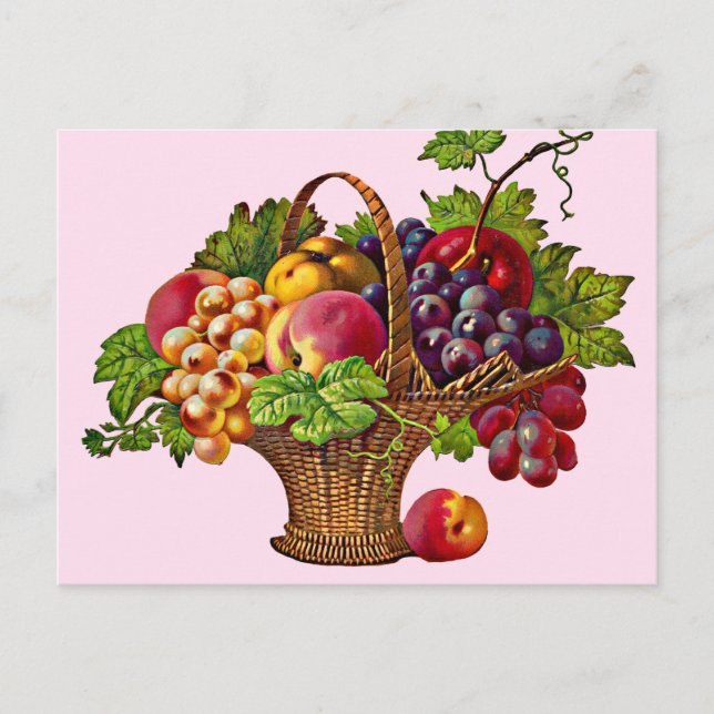 beautiful Victorian fruit basket Postcard (Front)