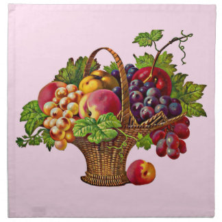 beautiful Victorian fruit basket print Cloth Napkin