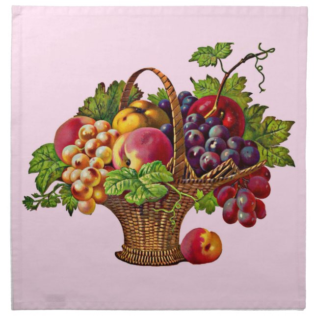 beautiful Victorian fruit basket print Cloth Napkin (Front)